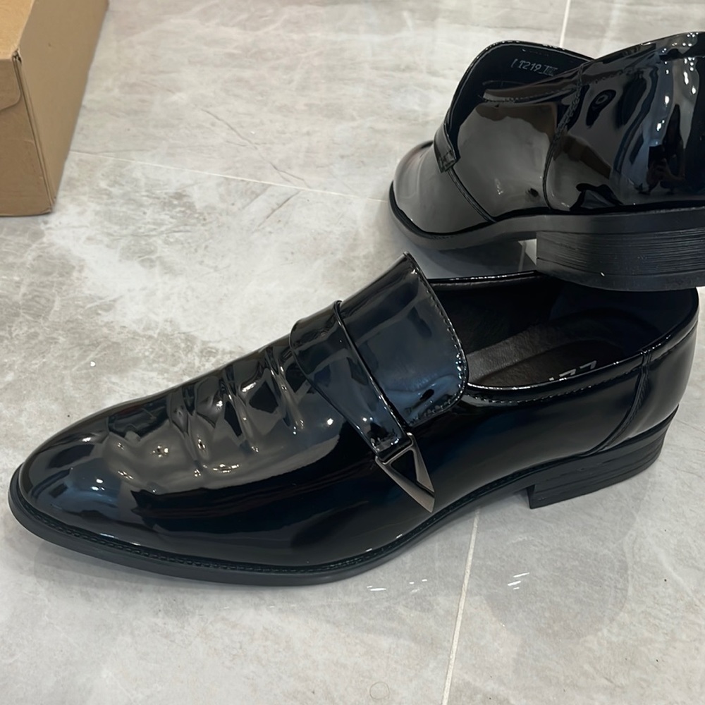 COPY - Black Patent Tuxedo Slip on shoes